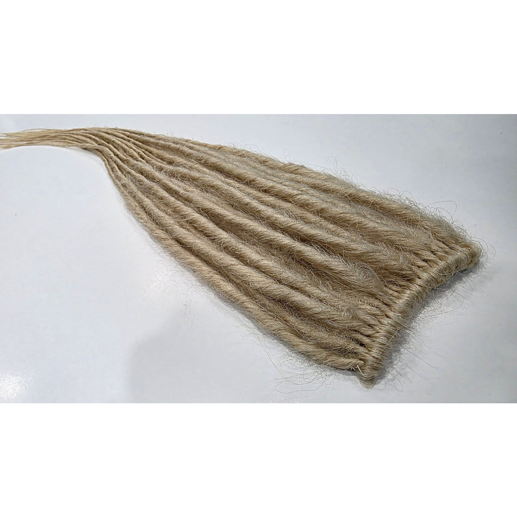 20 clip in synthetic dreadlocks – platinum blonde dreads on handmade weft, 2 clips