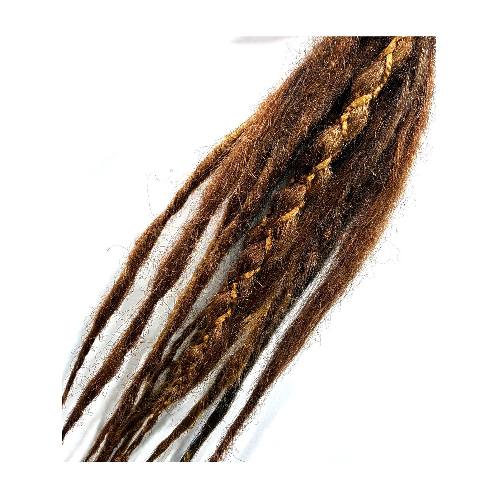 10 SE Single Ended Auburn Brown Mix Dreads Dreadlocks Hair Extensions