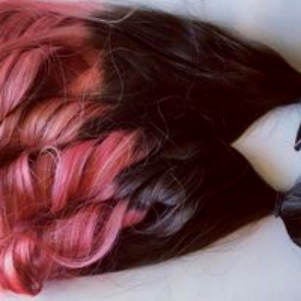 Black & Light Rose Pink Ombre Clip Human Hair Extensions