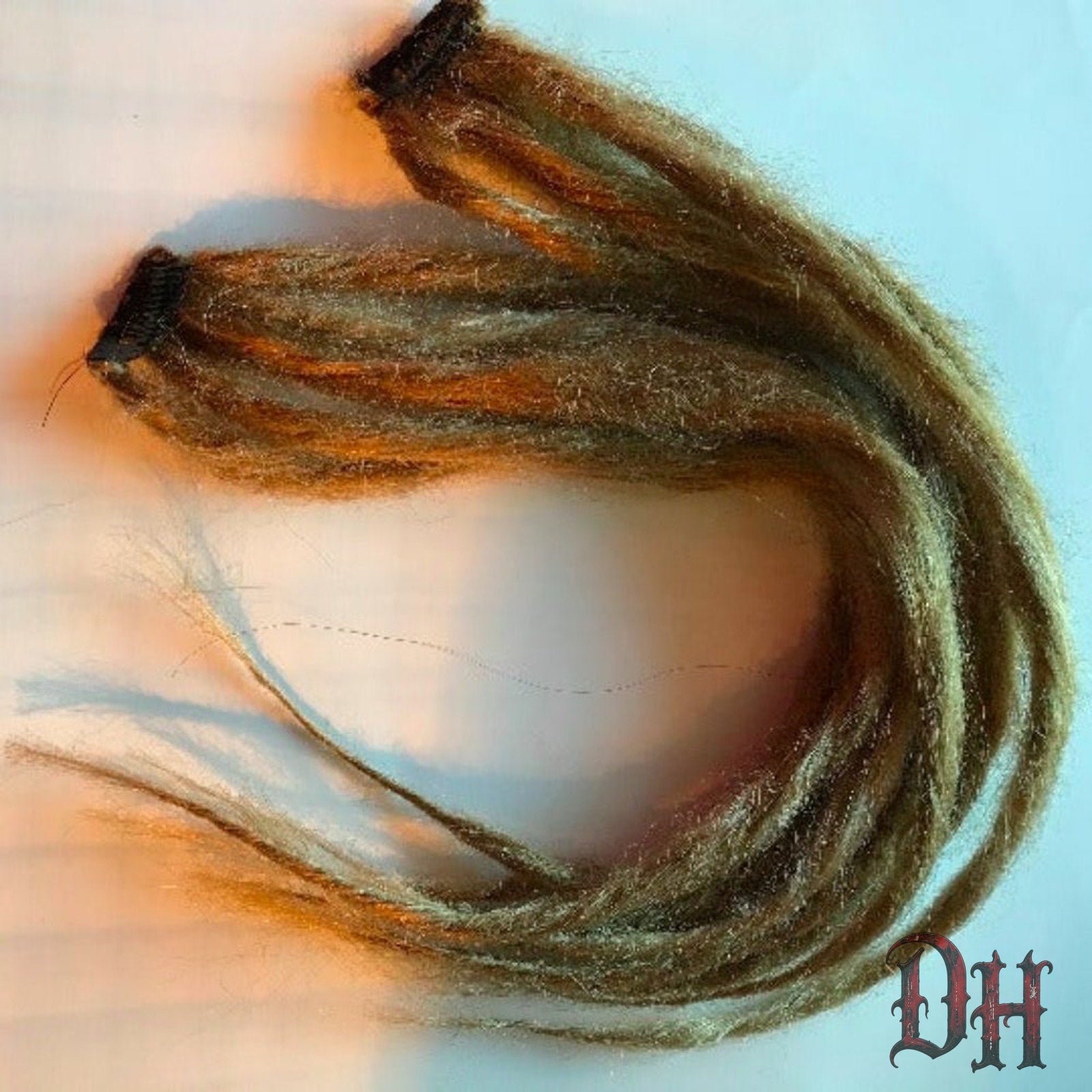 Clip in Dreads Dreadlock Hair Extensions Dark Blonde