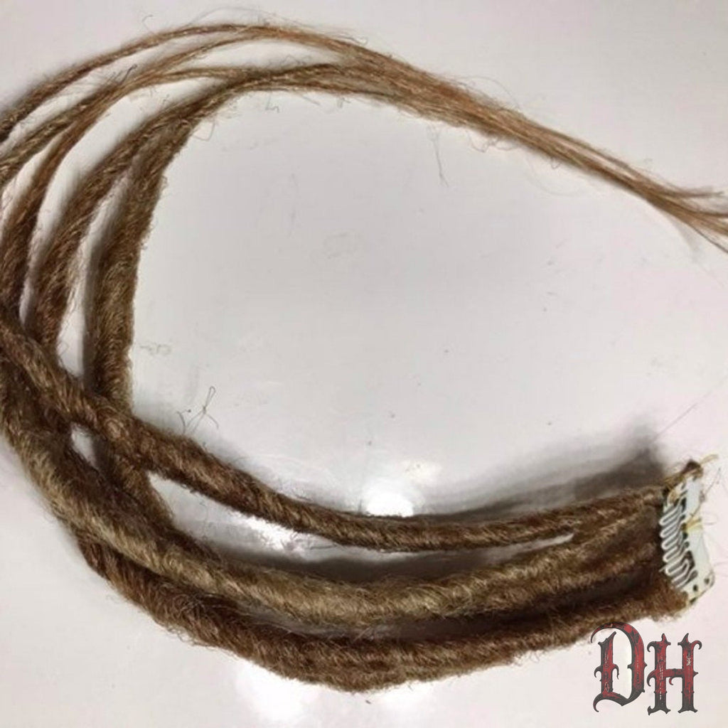 Clip in Dreads Dreadlocks Hair Extension Dark Blonde