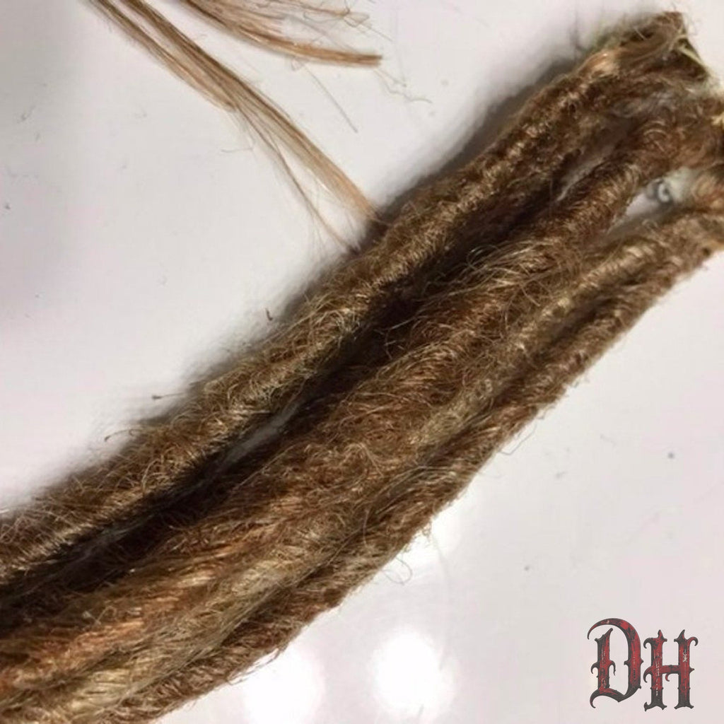 Clip in Dreads Dreadlocks Hair Extension Dark Blonde