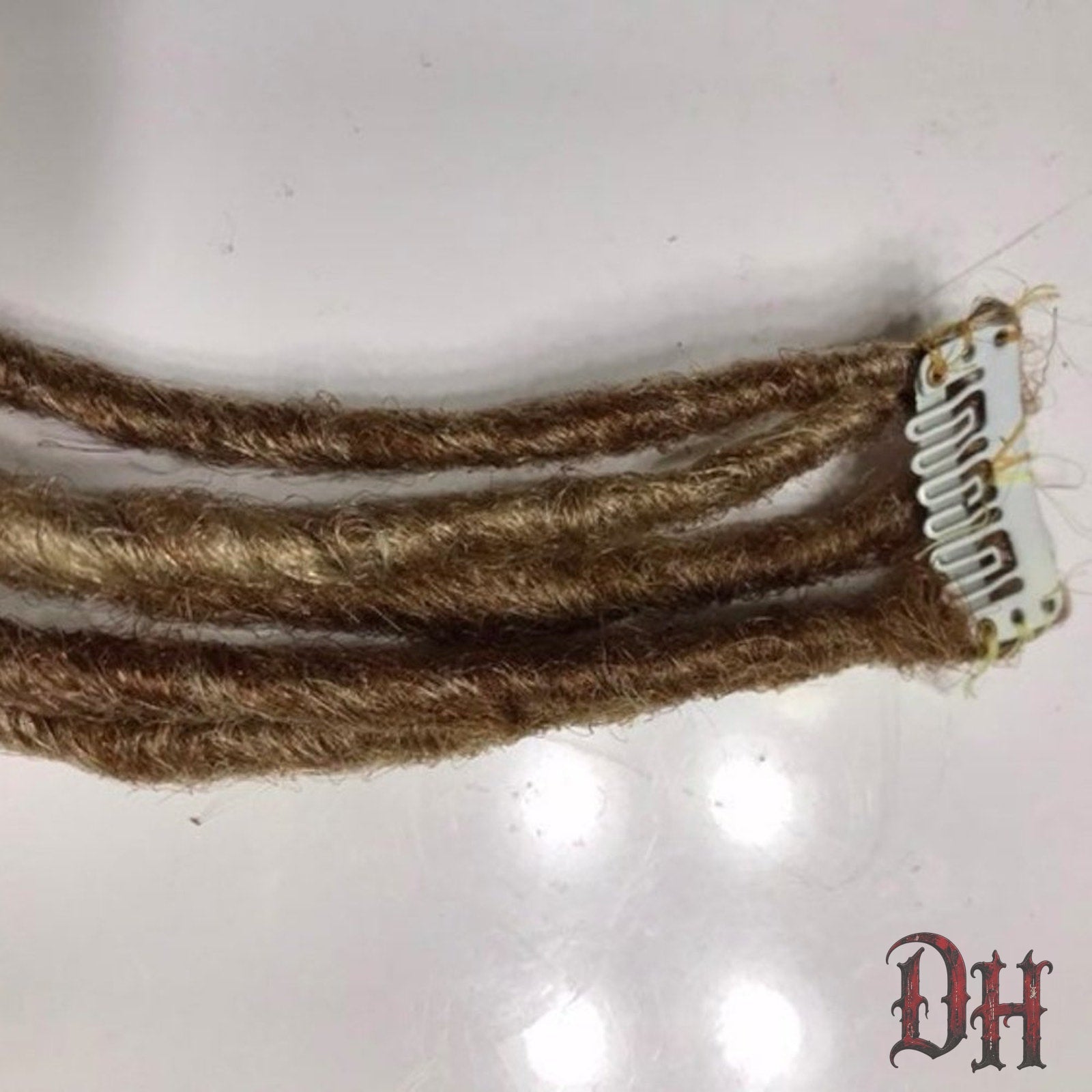 Clip in Dreads Dreadlocks Hair Extension Dark Blonde