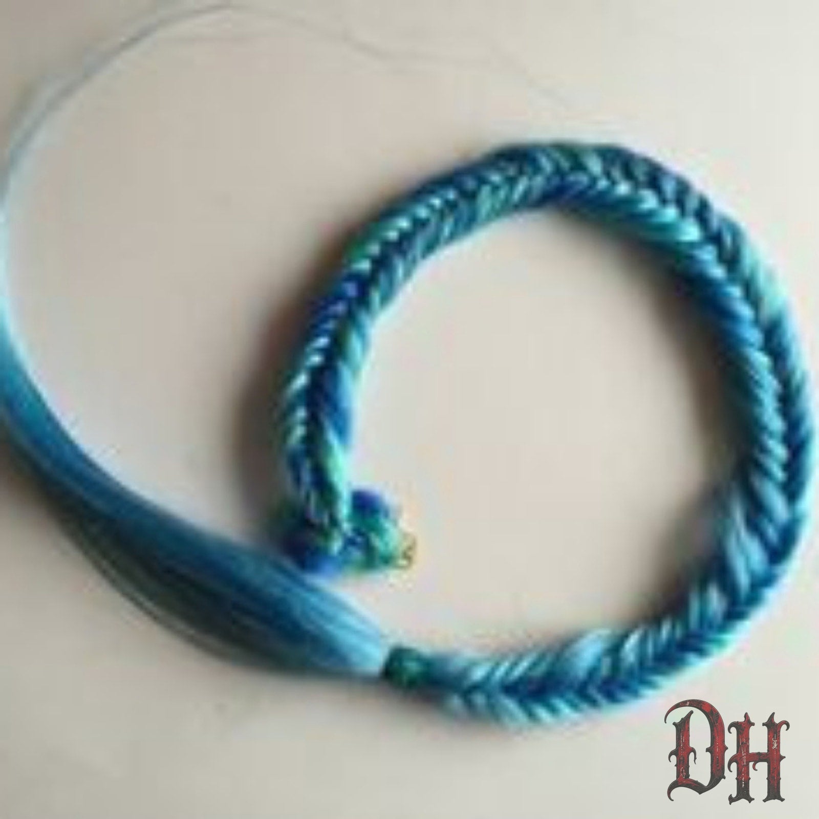 Clip in Two Tone Blue Fishtail Braid Hair Extension