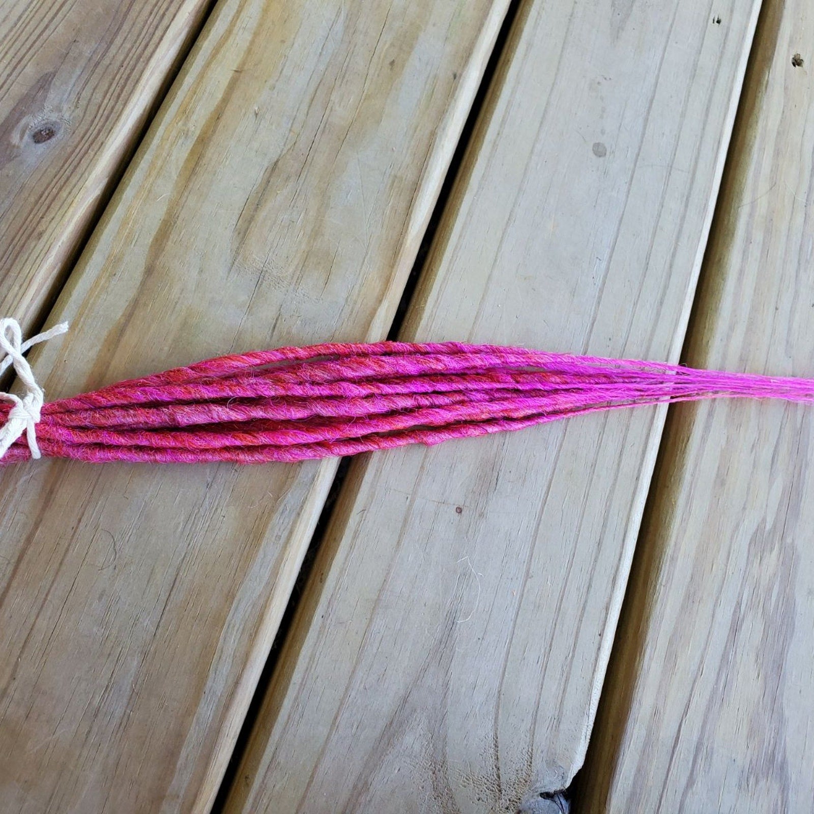 10 SE Single Ended Dark Pink Dreads Dreadlock Hair Extensions