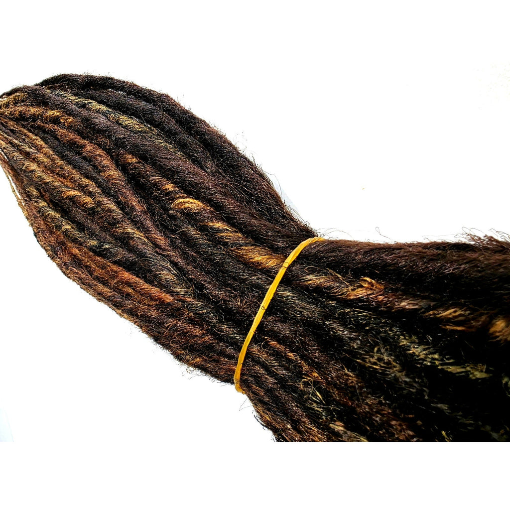 45 SE Single Ended Mix Dreads Dreadlocks Hair Extensions Brown Auburn