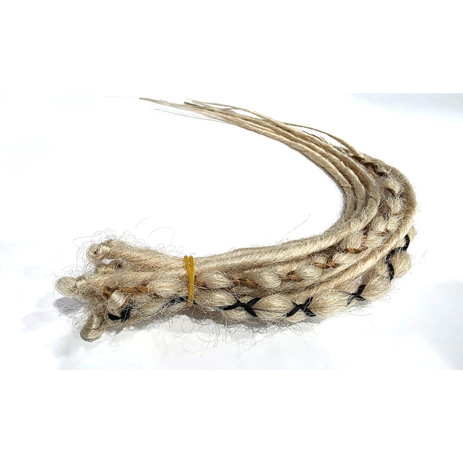 10 SE Single Ended Light Blonde Dreads Dreadlock Hair Extensions With Accents