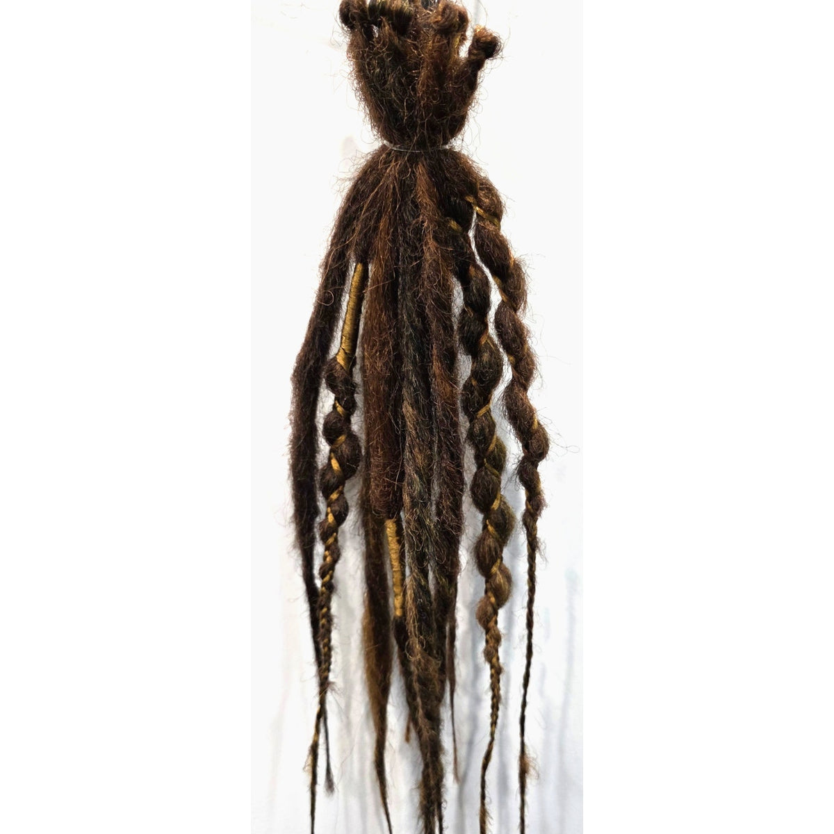 10 SE Single Ended Brown Natural Mix Synthetic Dreads Dreadlocks Hair Extensions