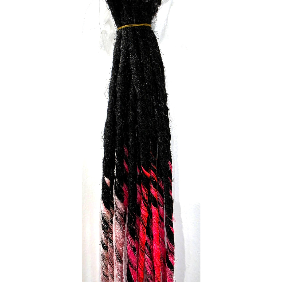 15 SE Single Ended Black and Pink Ombre Dreads Dreadlock Hair Extensions