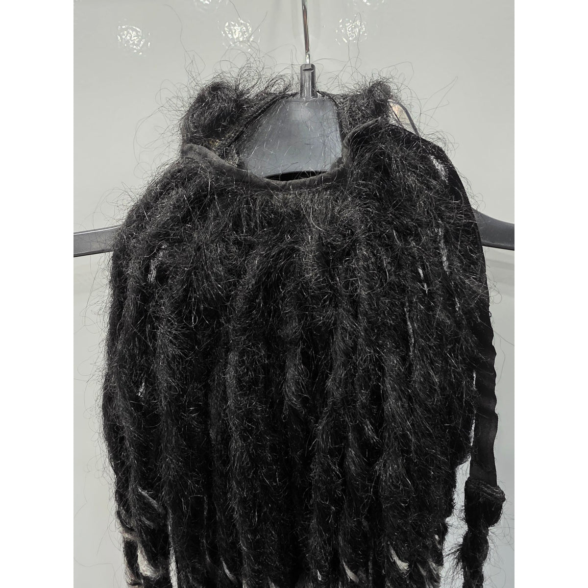 Black & Silver White Ombre Pony Tail Fall Dreads Dreadlocks Hair Extensions