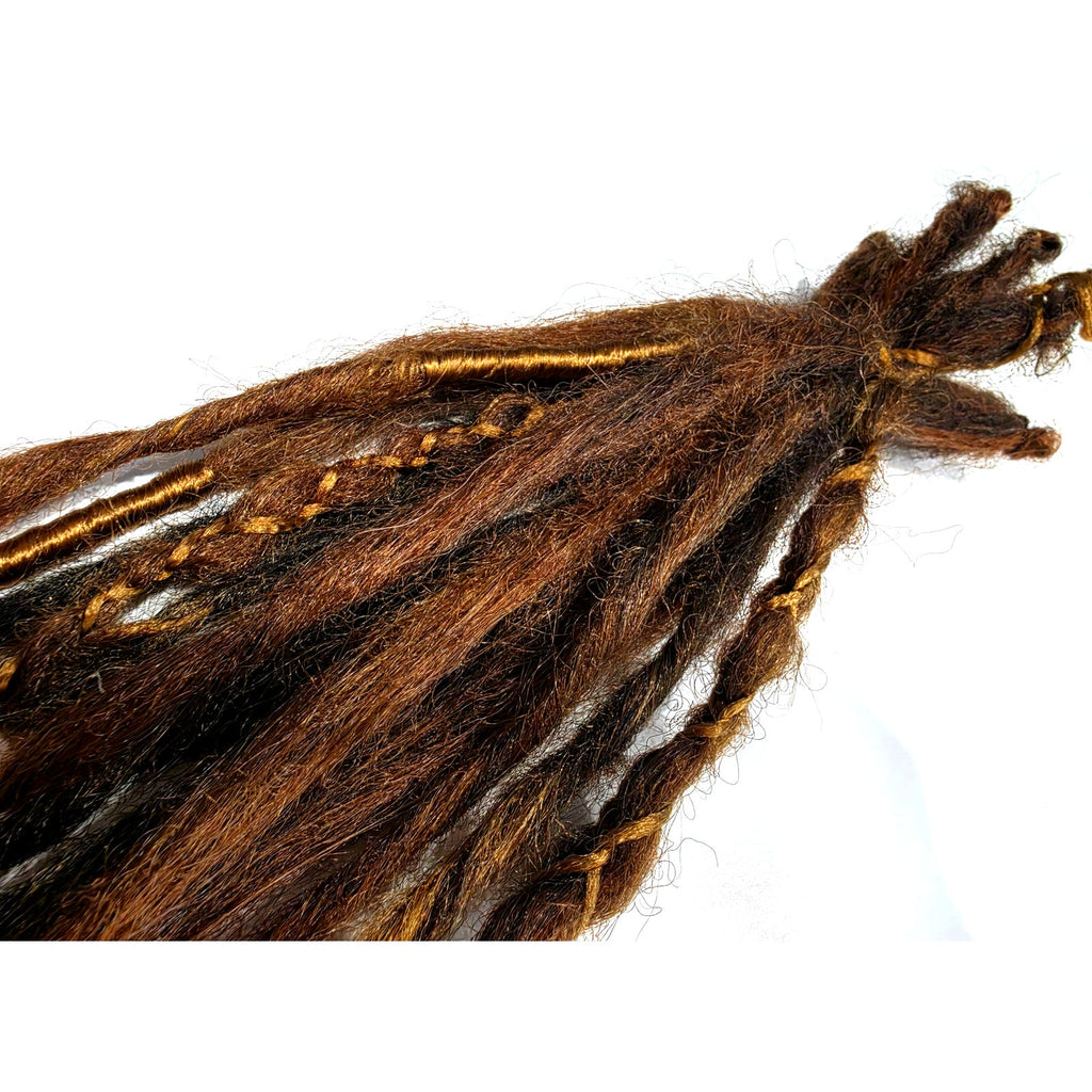 10 SE Single Ended Auburn Brown Mix Dreads Dreadlocks Hair Extensions