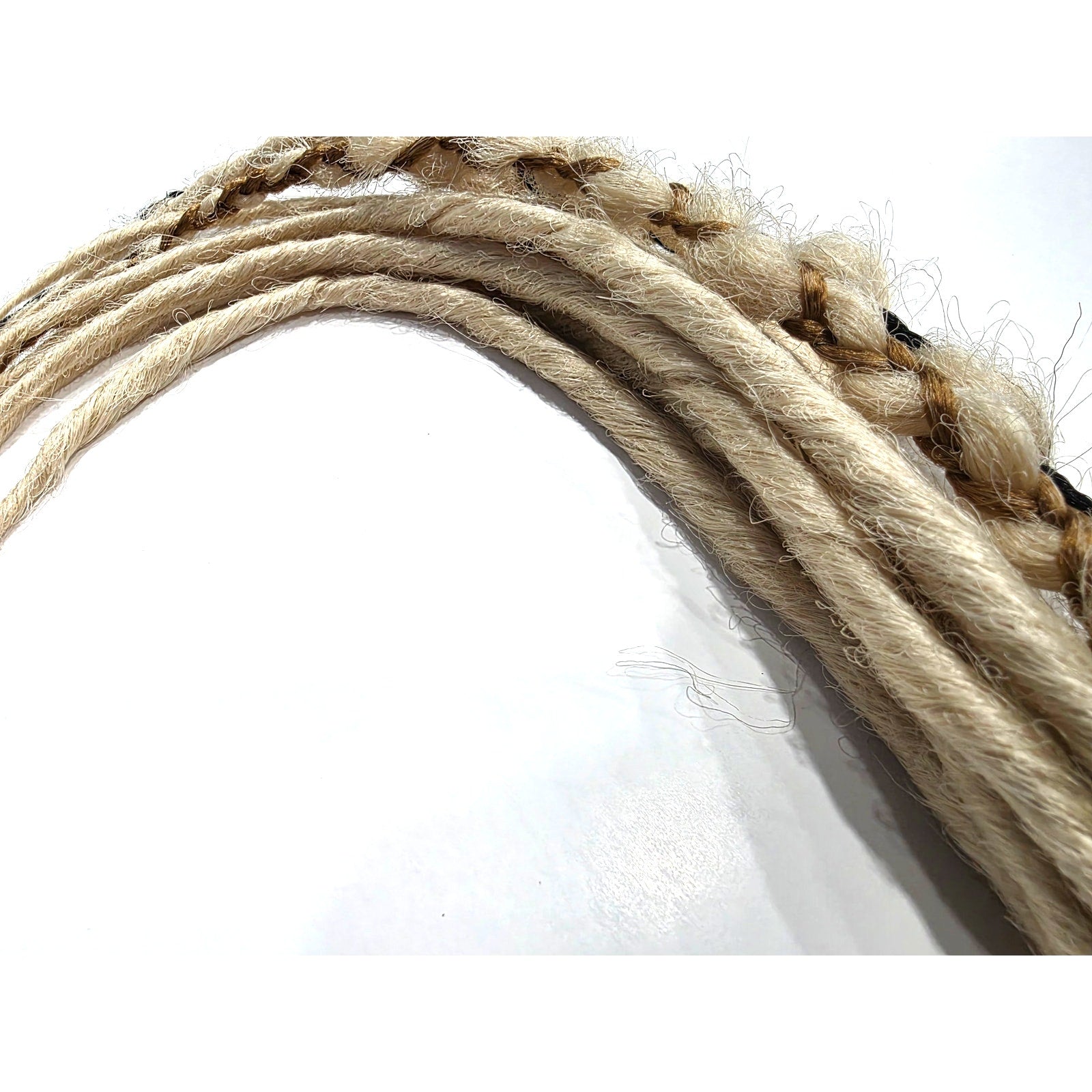 10 SE Single Ended Light Blonde Dreads Dreadlock Hair Extensions With Accents