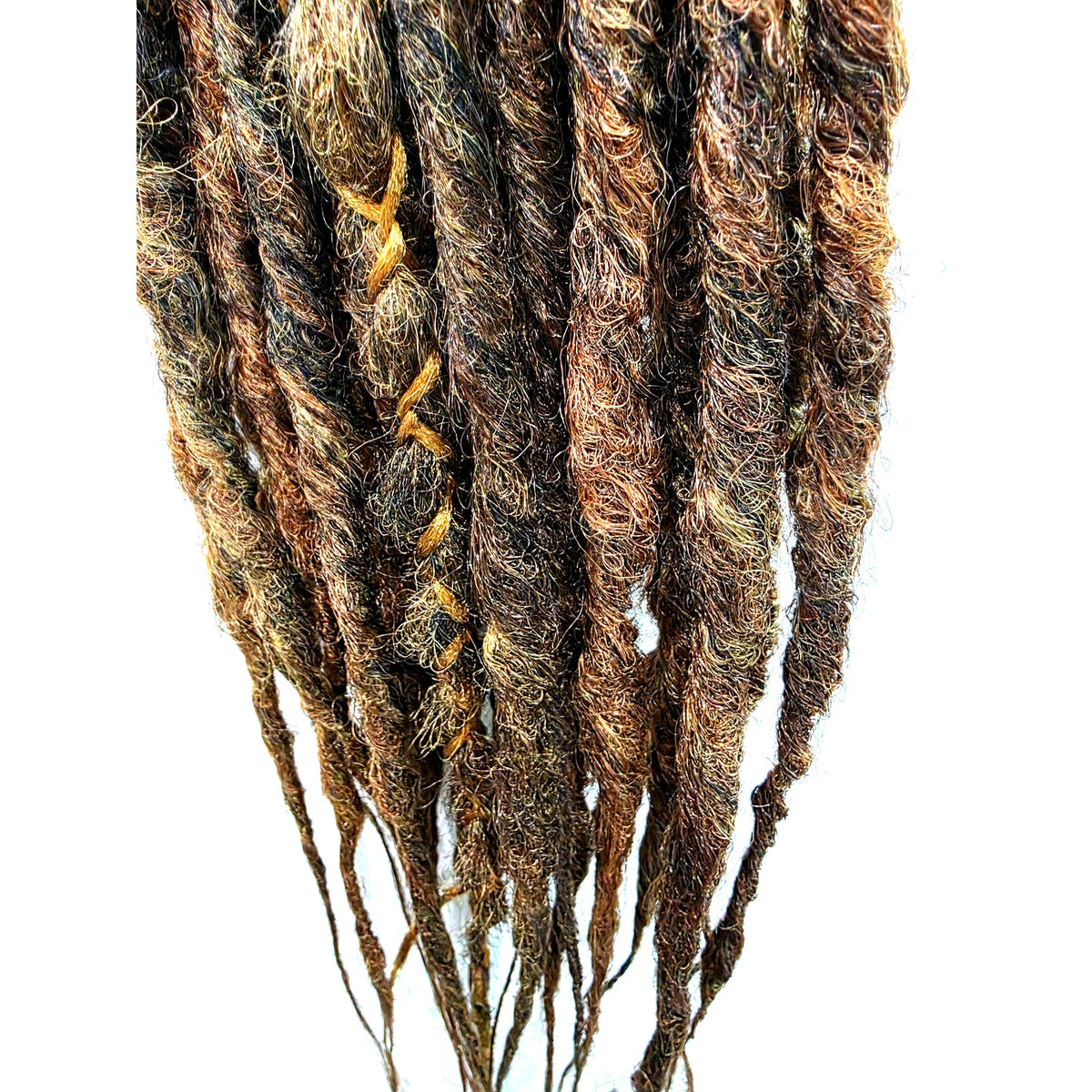 25 SE Single Ended Auburn Brown Synthetic Dread Dreadlock Hair Extensions Knotty