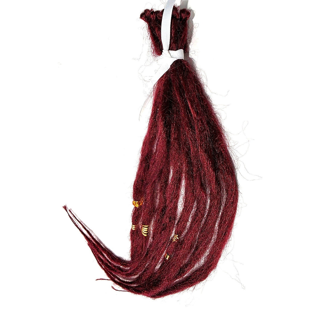 8 SE Single Ended Burgundy Red Dreads Dreadlocks Hair Extensions Handmade