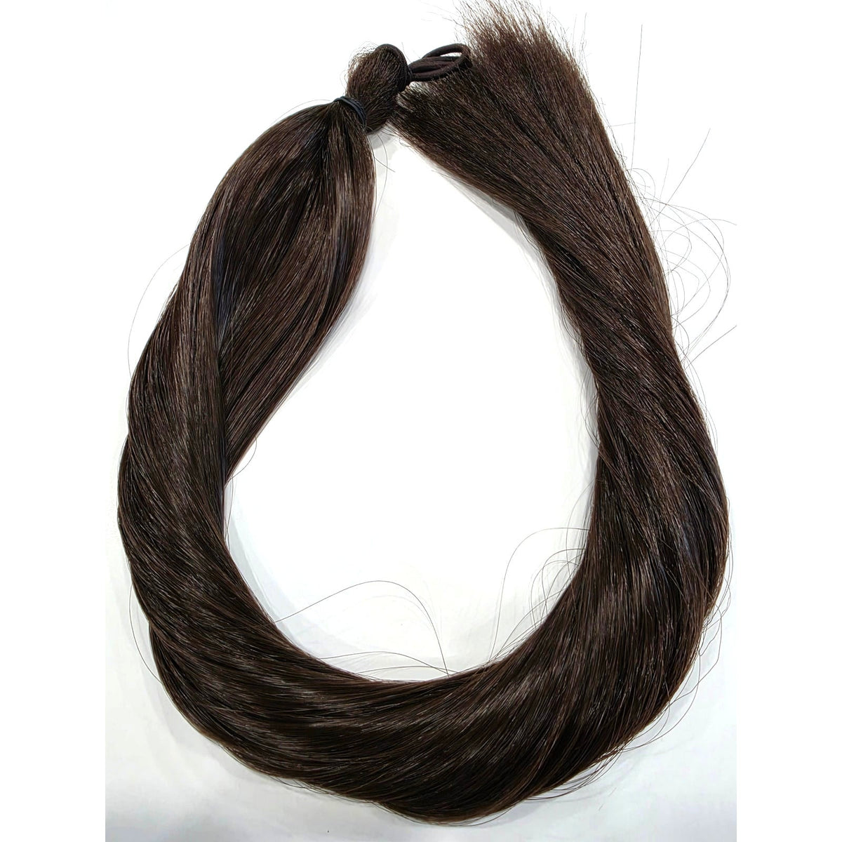 Medium brown ponytail extension 24 inch, color 6 straight synthetic hair pony fall