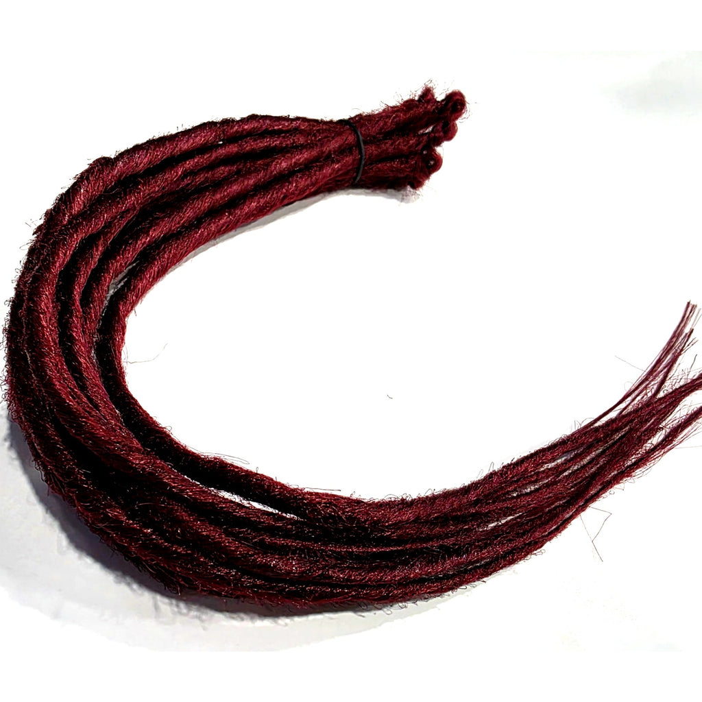 10 SE Single Ended Burgundy Red Synthetic Dreads Dreadlock Hair Extensions
