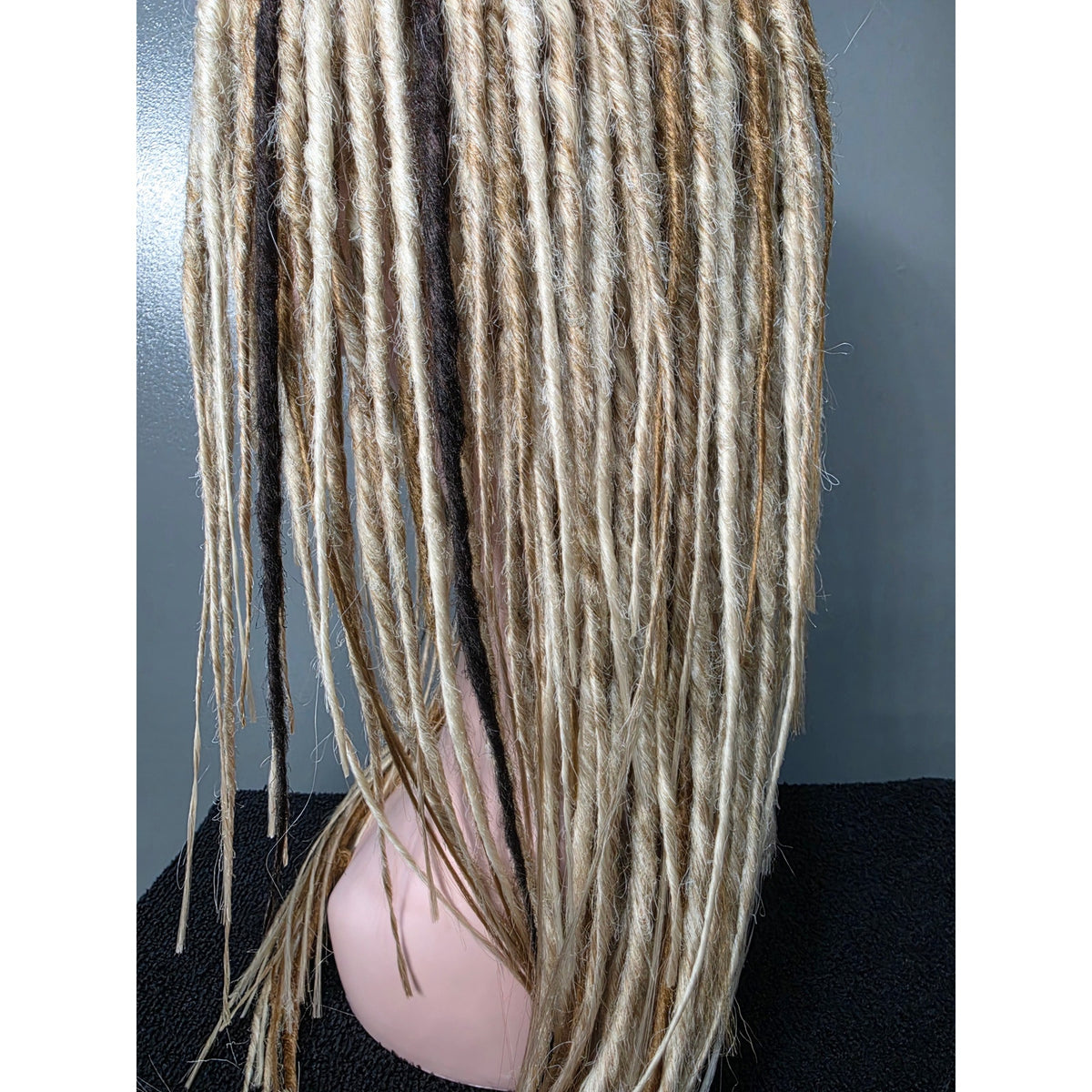 Full Cap Dreadlock Dread Wig Blonde Mix Light and Dark Synthetic Handmade 22 in