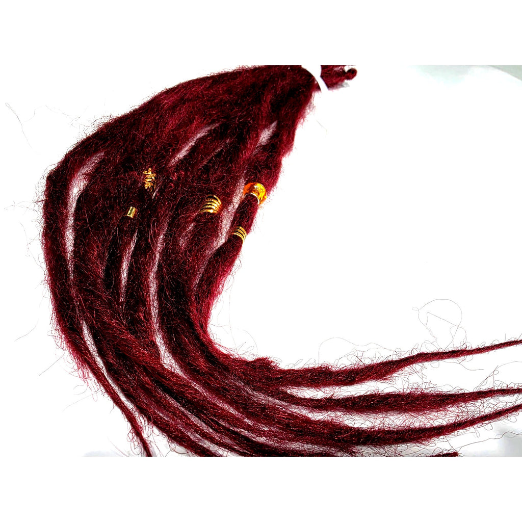 8 SE Single Ended Burgundy Red Dreads Dreadlocks Hair Extensions Handmade