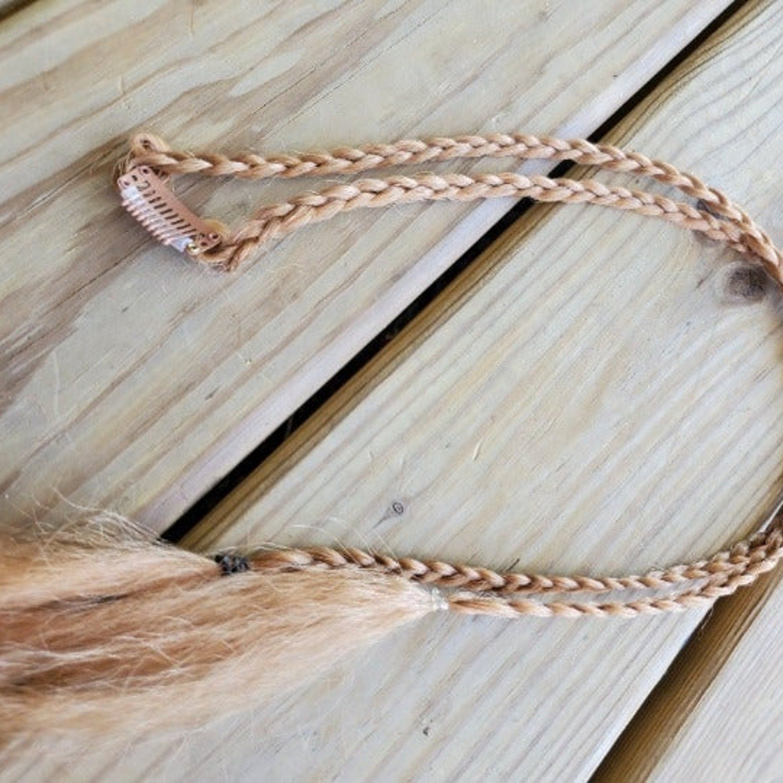 Blonde Clip in Braids Hair Extension NEW