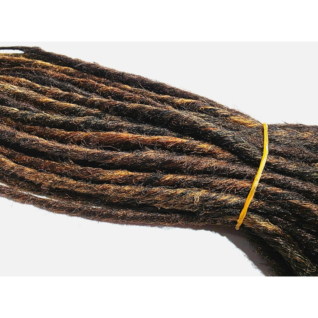 45 SE Single Ended Mix Dreads Dreadlocks Hair Extensions Brown Auburn