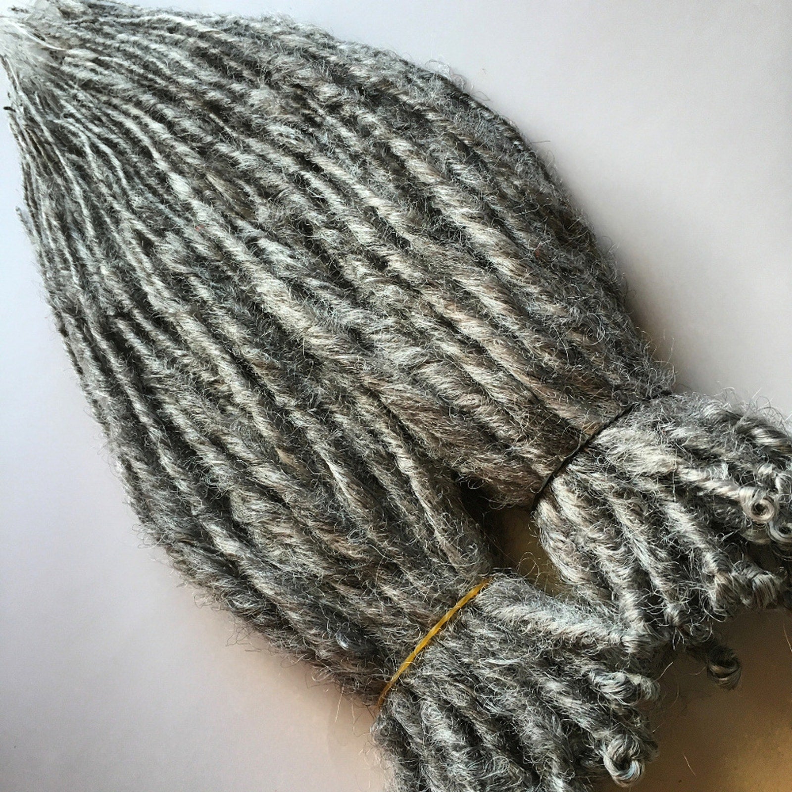 70 SE Single Ended Silver Grey Dreads Dreadlocks Hair Extensions