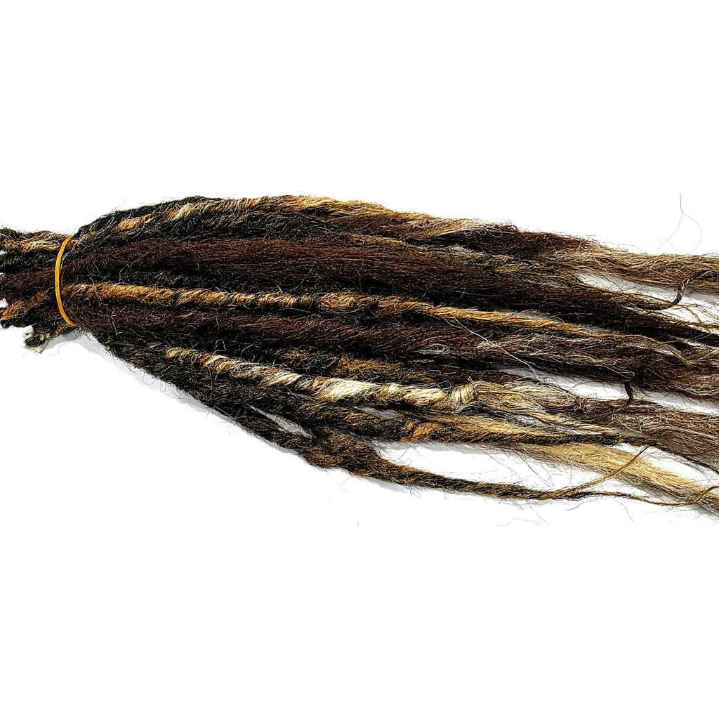35 SE Single Ended Thick Knotty Brown Blend Dreads Dreadlock Hair Extensions