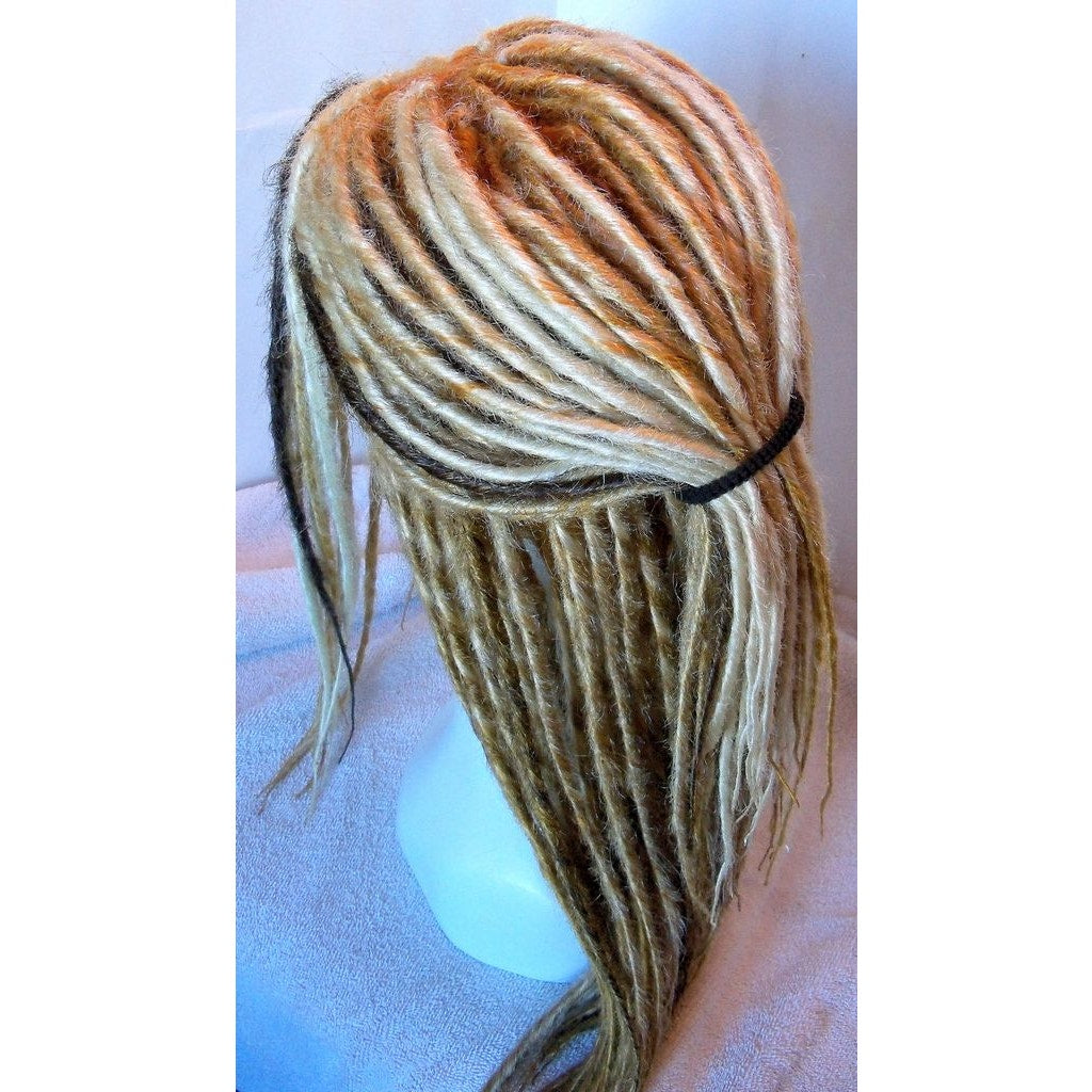 Full Cap Wig Dread Dreadlock Light Medium and Dark Blonde w/accents Handmade