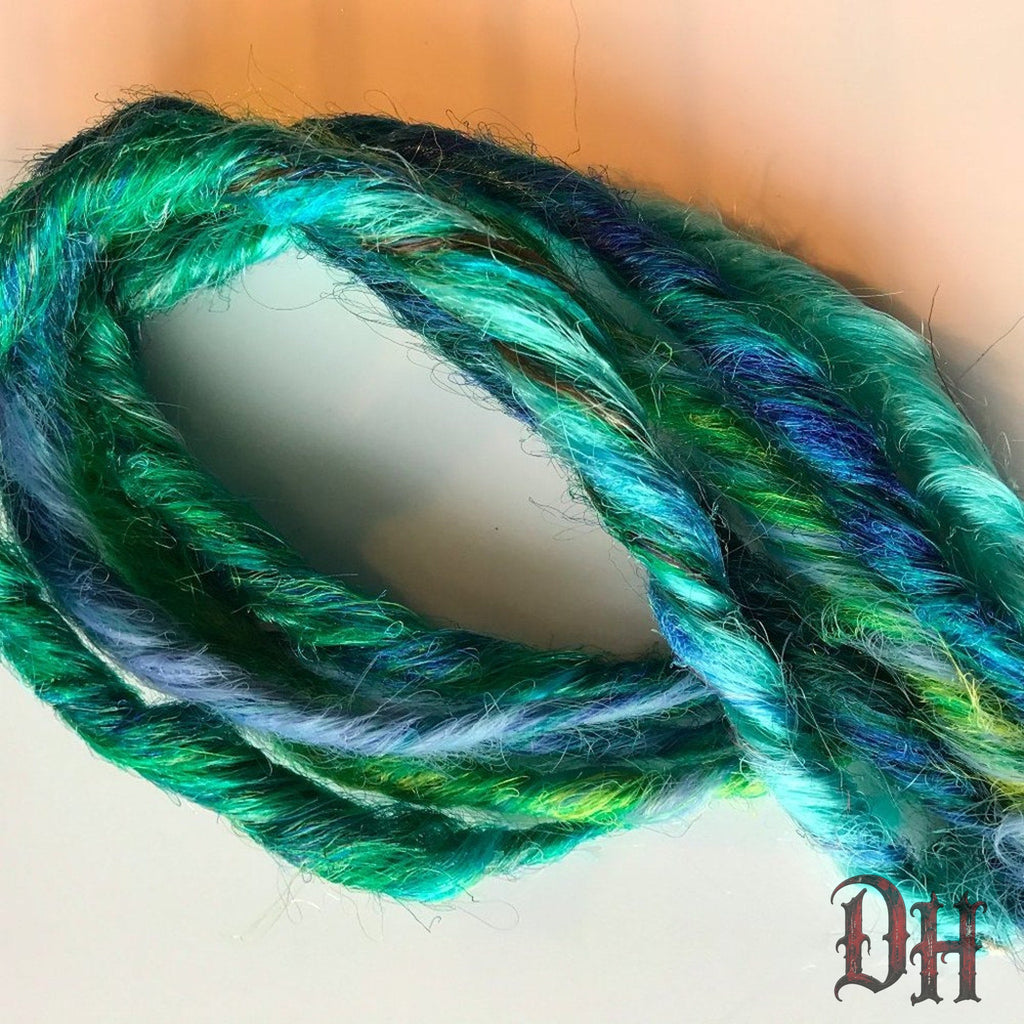 Green Blue Clip in Dread Dreadlock Hair Extensions