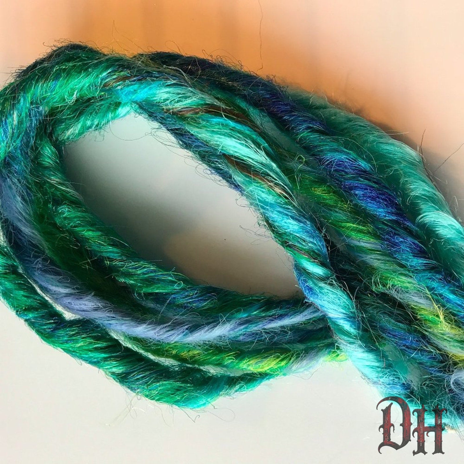 Green Blue Clip in Dread Dreadlock Hair Extensions