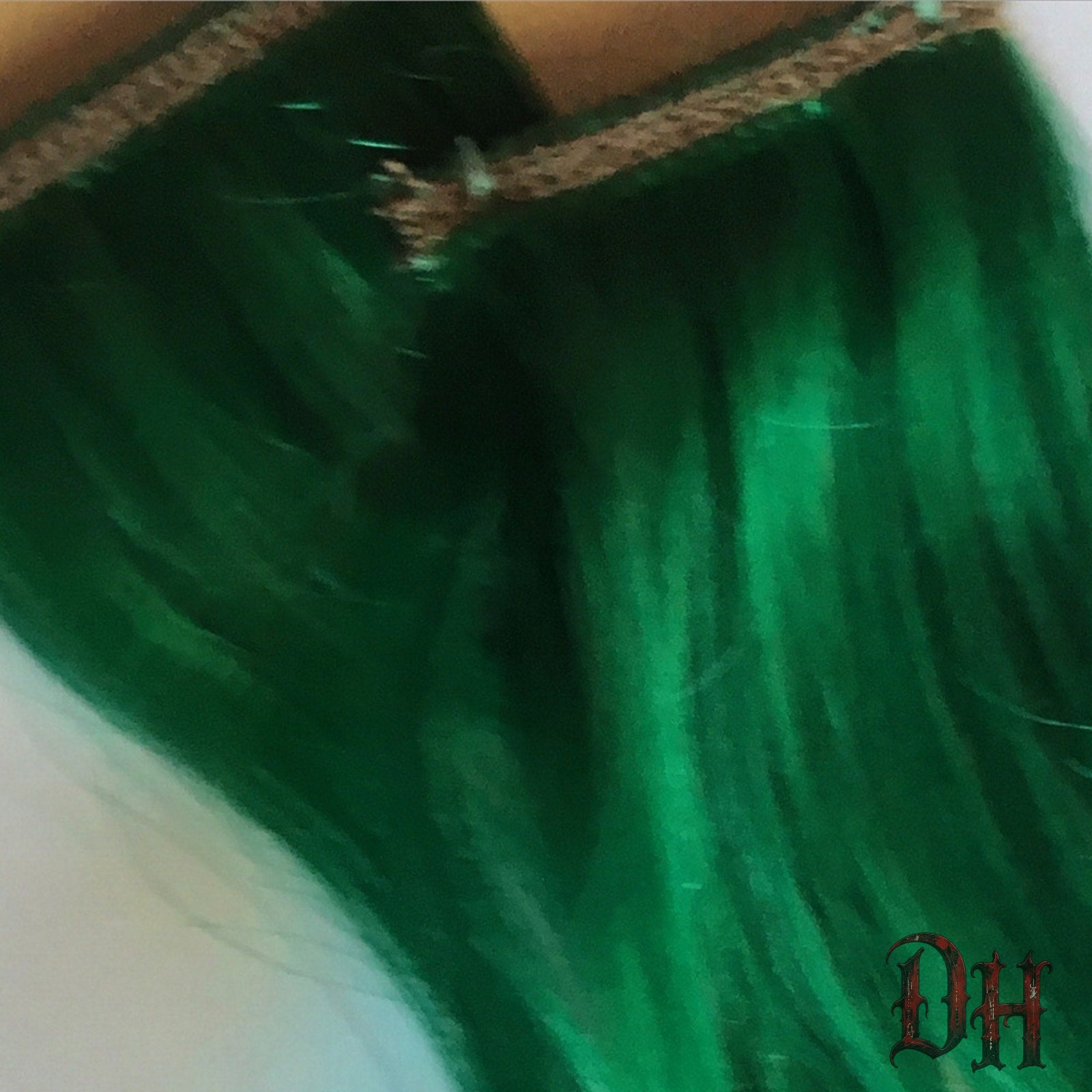 Green Clip or Tap in Human Hair Extensions 14-16 in