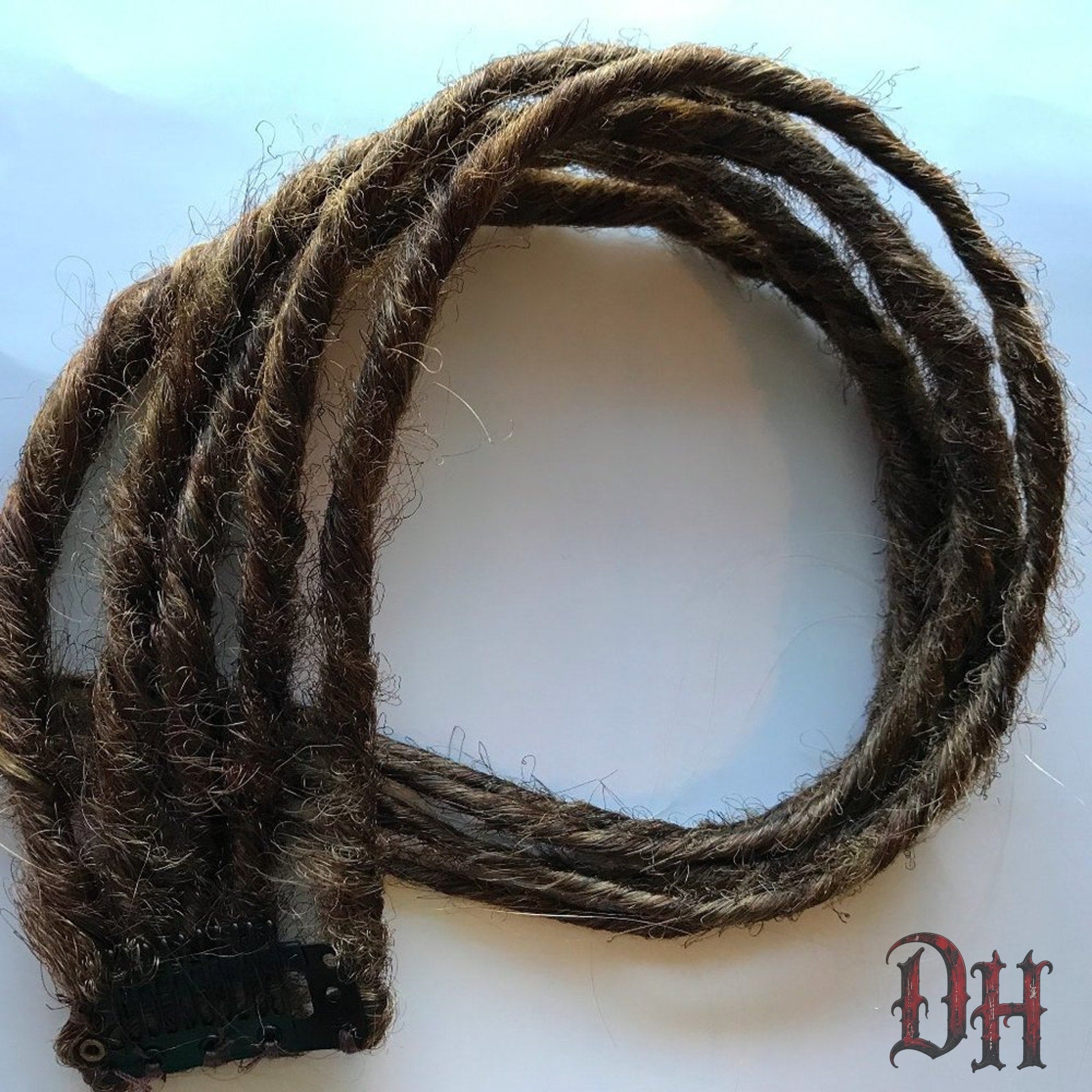 Light Medium Brown Clip in Dreads Dreadlocks Hair Extension