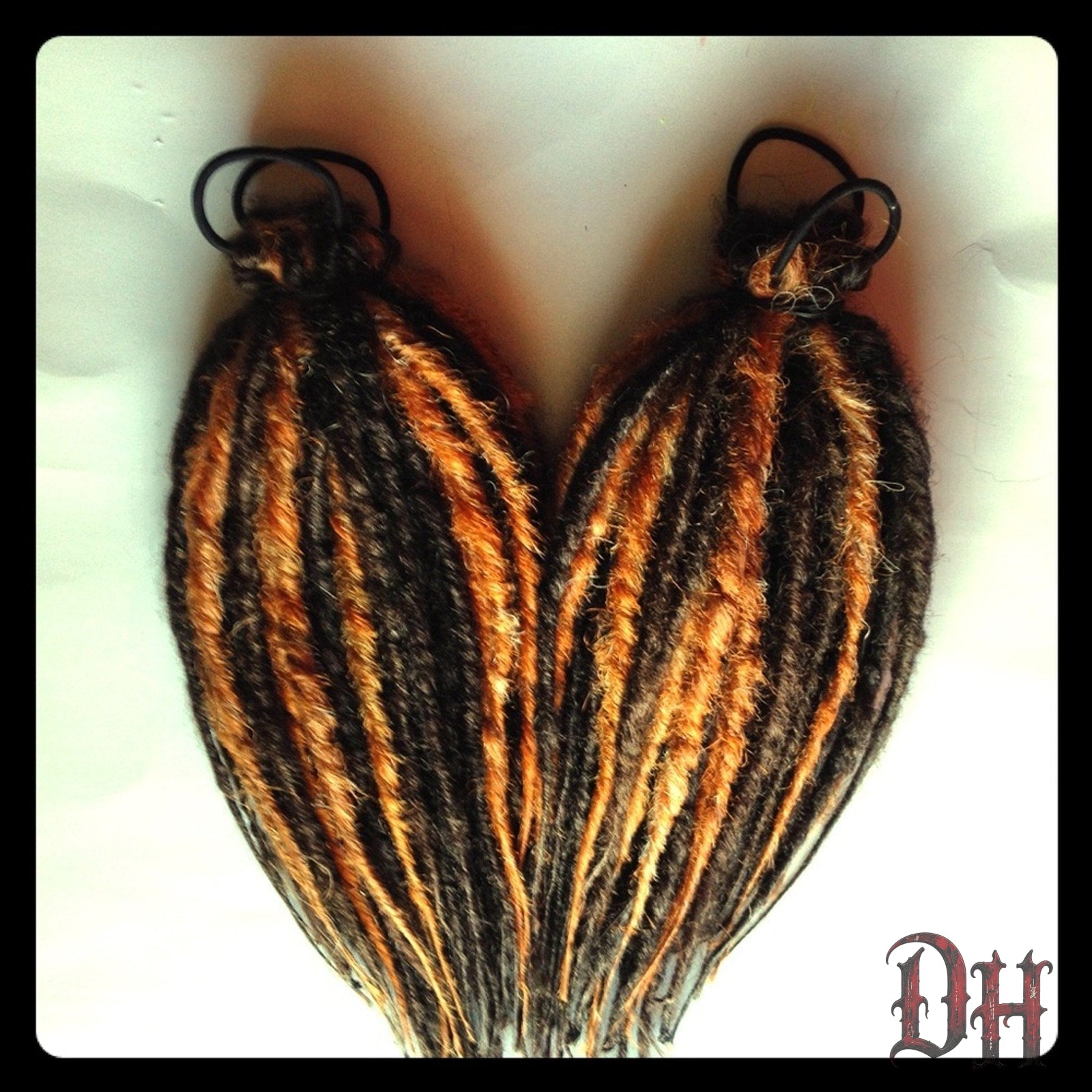 Matching Dreadlock Dread falls Hair Extensions Pony Ginger Auburn Dark Brown