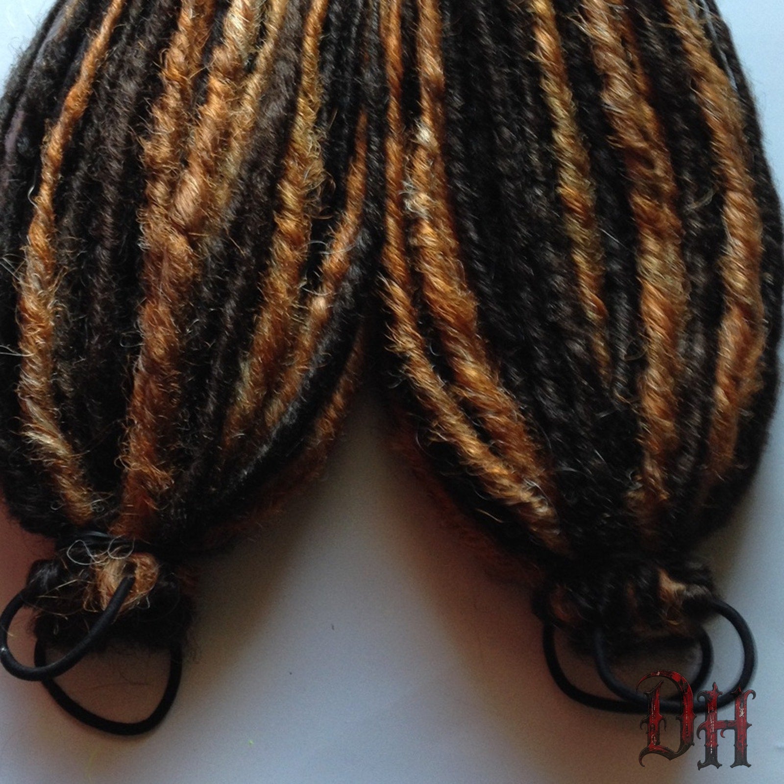 Matching Dreadlock Dread falls Hair Extensions Pony Ginger Auburn Dark Brown