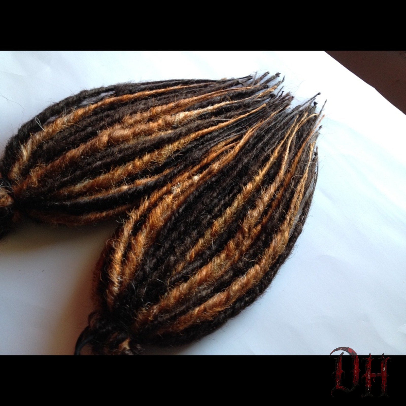 Matching Dreadlock Dread falls Hair Extensions Pony Ginger Auburn Dark Brown