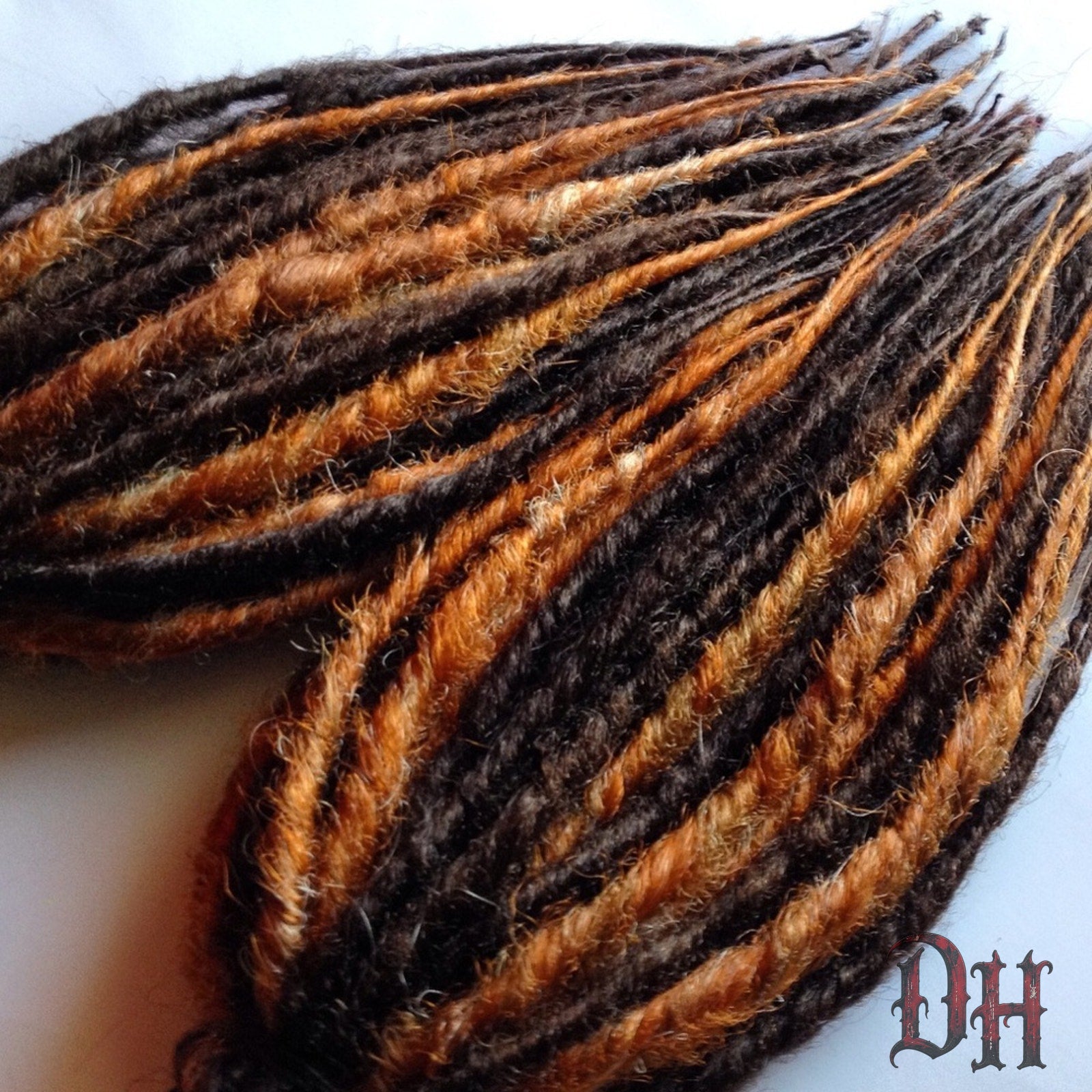 Matching Dreadlock Dread falls Hair Extensions Pony Ginger Auburn Dark Brown