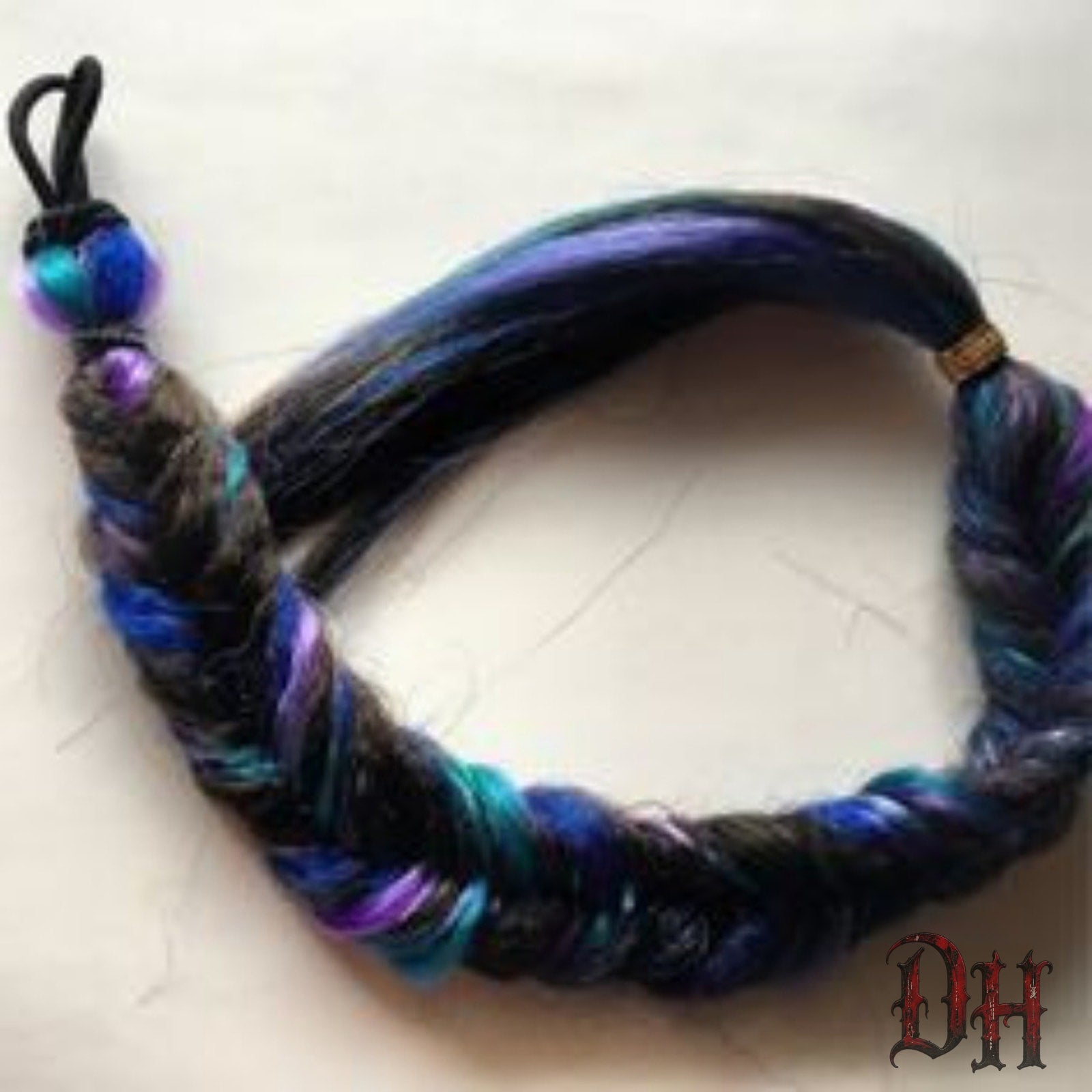 Mermaid Fishtail Braid Hair Extension Fall Pony Brown Purple Blue Green