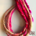 Pink Blonde Clip in Dread Dreadlock Hair Extension