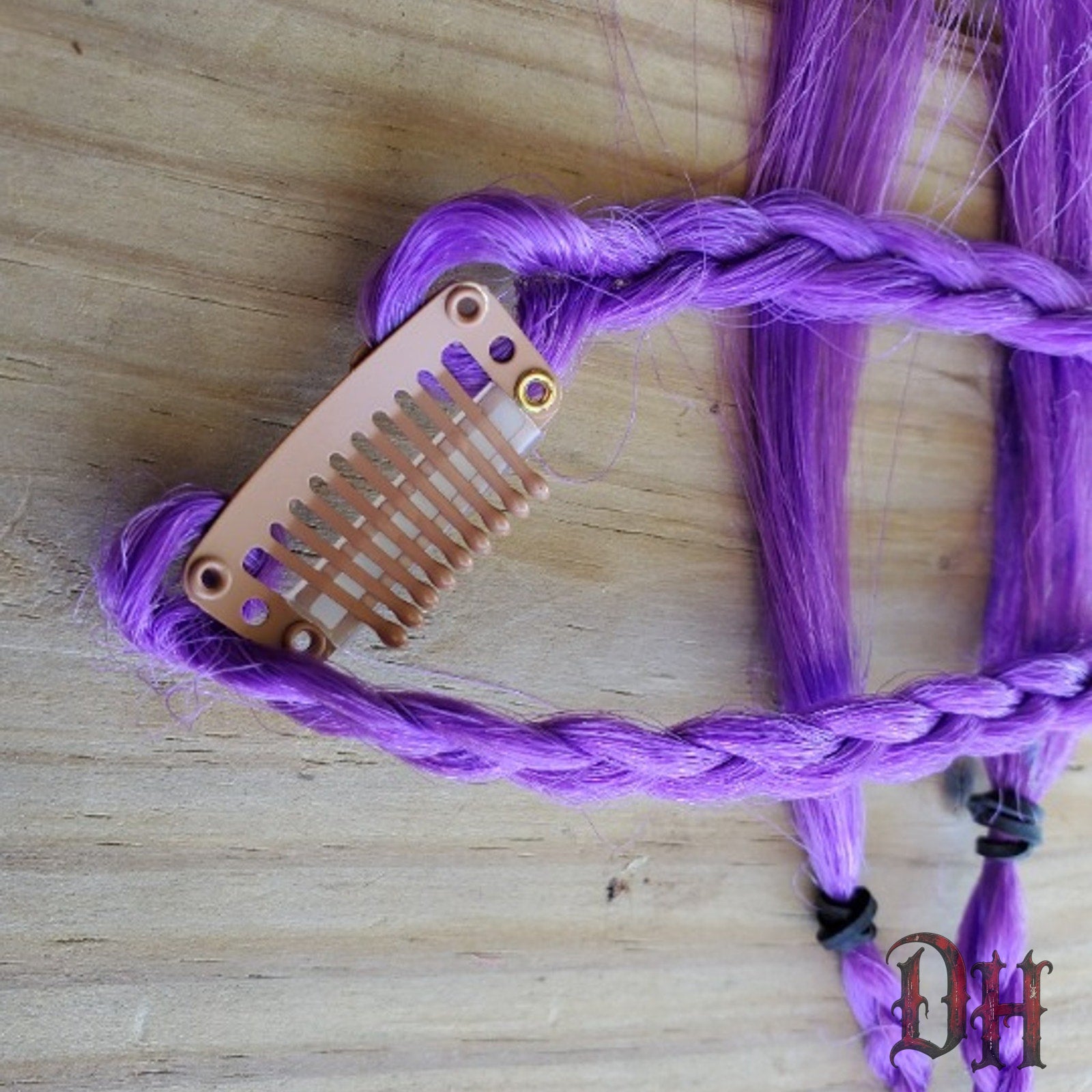 Purple Clip in Braids Hair Extensions
