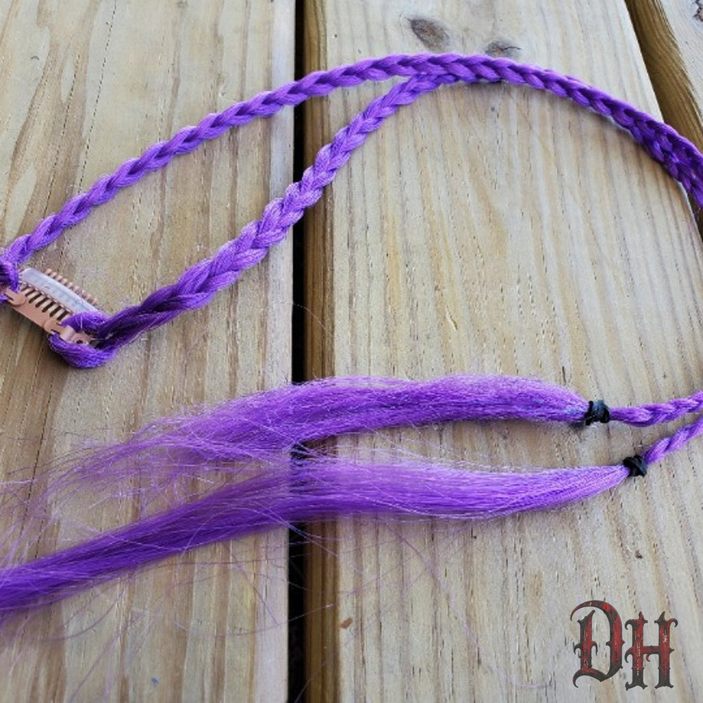 Purple Clip in Braids Hair Extensions